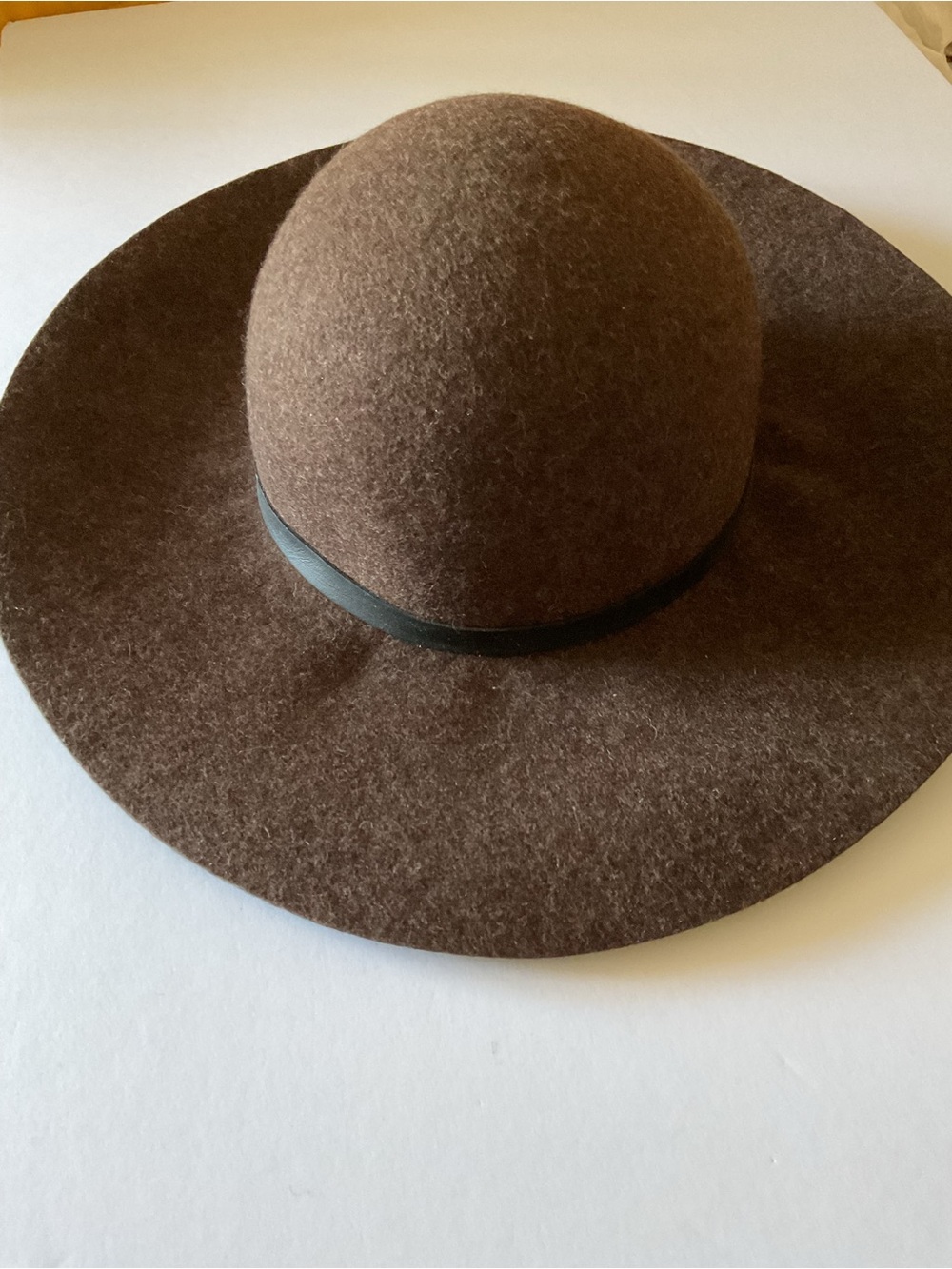 NORDSTROM REFINED WOOL FELT FLOPPY HAT BROWN NWOT